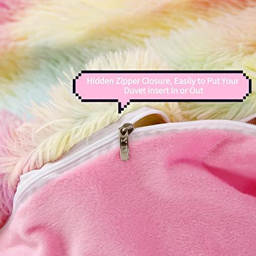 RYNGHIPY 3Pcs Rainbow Girls Duvet Cover Set Twin Size 1