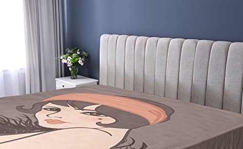 Ambesonne Pin Up Girl Fitted Sheet - Dark Taupe 1