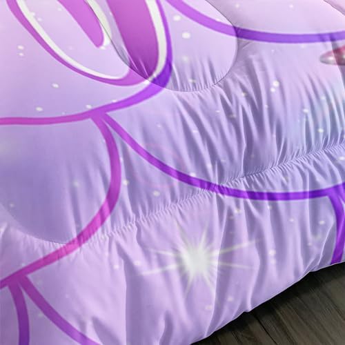 Mermaid Comforter Set Twin Rainbow Scales Purple Dream Bedding
