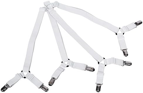 HEEPDD Bed Sheet Suspenders with Duckbill Clips and Metal Plating