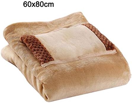 MSUIINT USB Heated Blanket with Hand Pocket 23x31 Inch Khaki