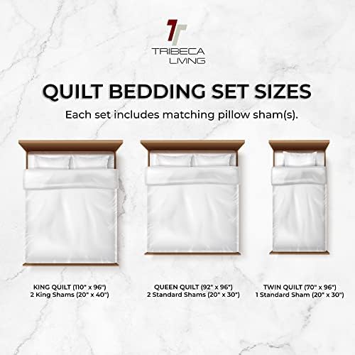 Tribeca Living Oxford Blue Quilt Bedding Set