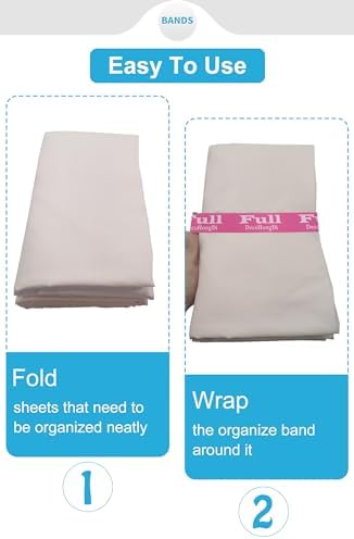 6 Pcs Elastic Bed Sheet Organizer with Labels Pink