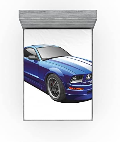 Ambesonne California King Sheet with Auto Racing Print