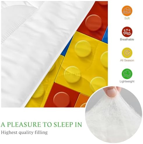 BlessLiving Kids Building Blocks Comforter Set - 3-Piece Twin