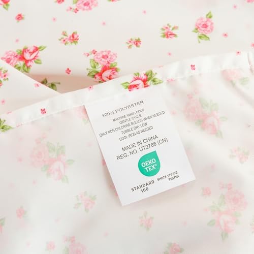 JiaPoem 4-Piece Floral Sheet Set - Cool Ultra Soft Queen Sheets