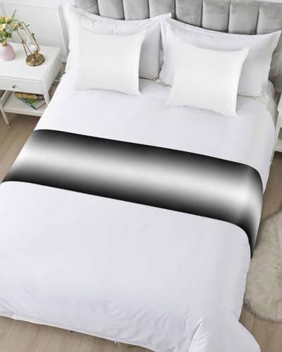 Homechoid Black Ombre Bed Runner for QueenCal King 94x20 Inches