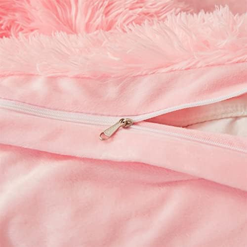 Fluffy Pink Comforter Set Twin - 2 Piece Plush Bedding