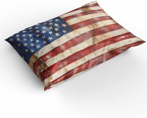 3 Piece USA Flag Duvet Cover Set with Zipper