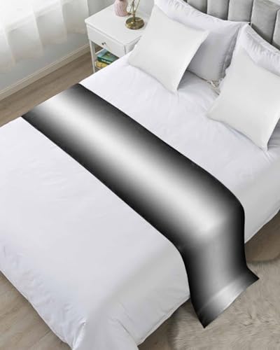 Homechoid Black Ombre Bed Runner for QueenCal King 94x20 Inches