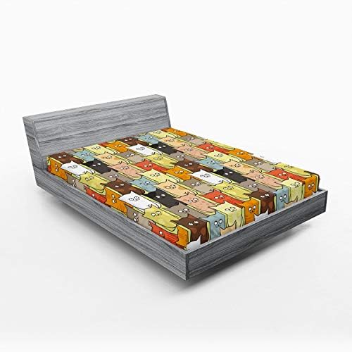 Ambesonne Funny Graphic Kitten Sheet Set