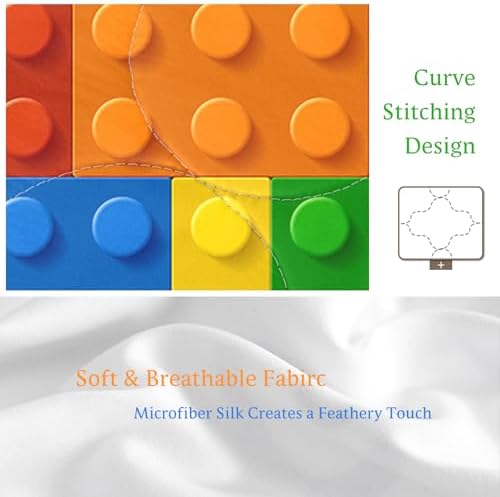 BlessLiving Kids Building Blocks Comforter Set - 3-Piece Twin