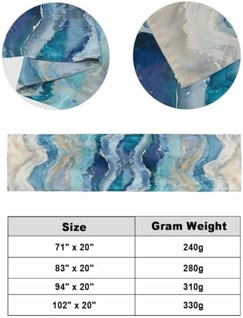 Homechoid Blue Coastal Bed Runner 94x20 Inches