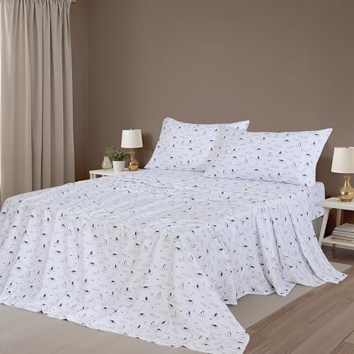 ZOYER Flannel Sheets Queen Set - Deep Pocket Double Brushed 4 Piece