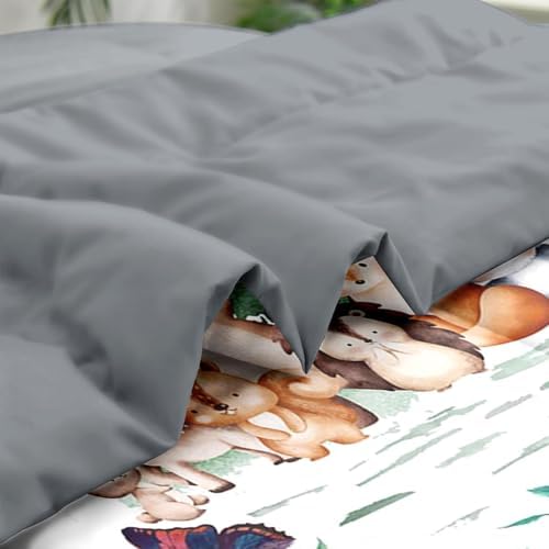 Pamnest Queen Comforter Set with 7 Pcs Woodland Animal Design