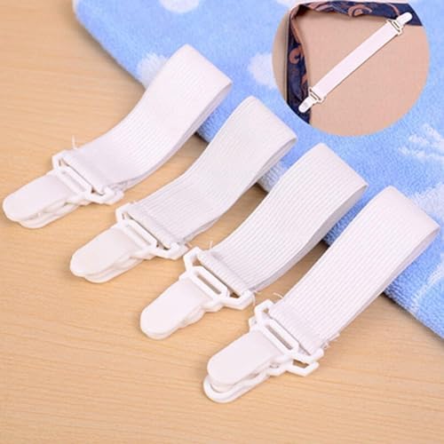4Pcs White Sheet Holder Straps for Twin Queen King Mattress 1