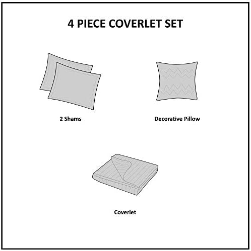 Madison Park Pure Ronan Cotton Quilt Set Blue 4 Piece