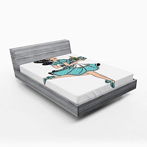 Ambesonne Pin Up Girl Fitted Sheet Set