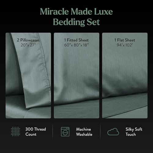 Miracle Made Cotton Sheet Set - Sage Green Queen 4 Piece
