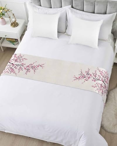 Cherry Blossom Bed Runner Scarf 71x20in Pink Design
