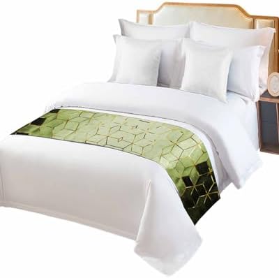 Marble Green King Size Bed Runner Scarf