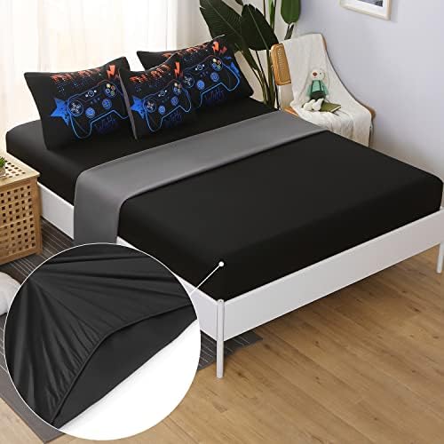JQinHome Twin Gaming Comforter Set - 6 Piece Bed in a Bag