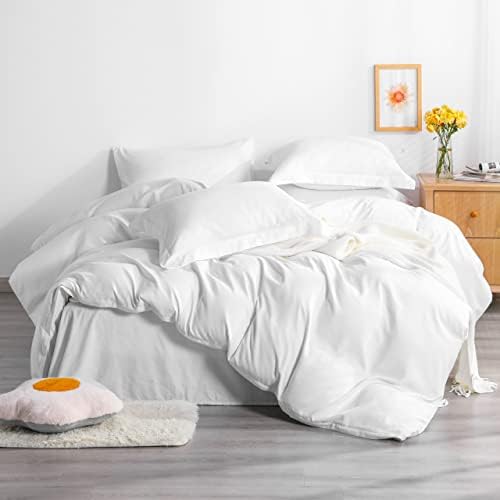NTBAY Twin Duvet Cover Set with Zipper Closure White