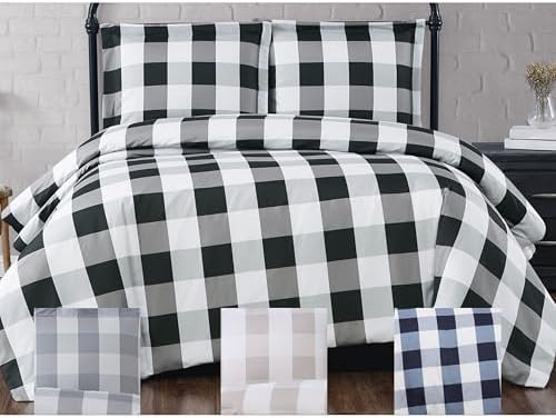 TRULY SOFT Navy Buffalo Plaid Twin XL Quilt Set