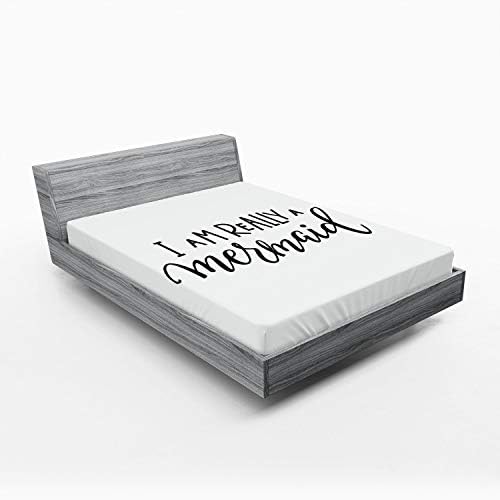 Ambesonne Mermaid Fitted Sheet for Kids California King Set