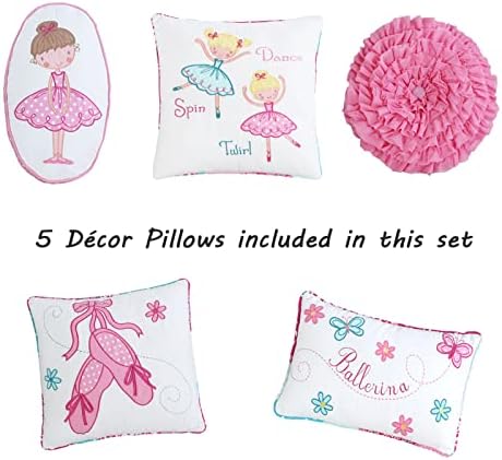 Cozy Line Little Dancer Butterfly Floral Quilt Bedding Set Twin - 7 Piece