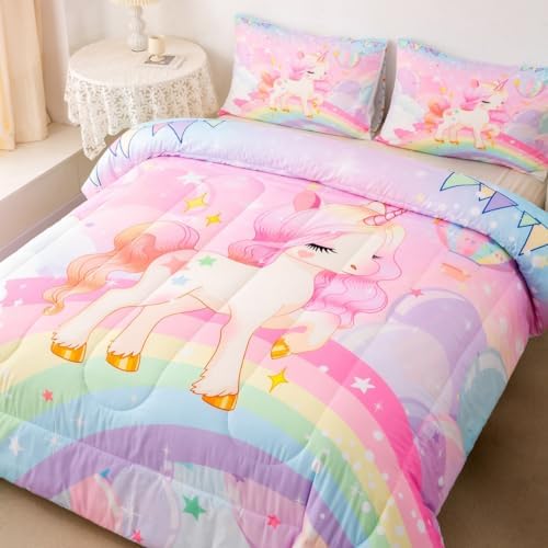 Feelyou Queen Comforter Set with Reversible Stars