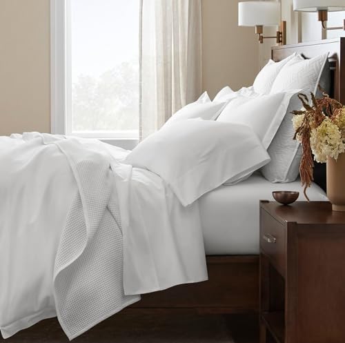 Boll Branch Percale Hemmed Sheet Set - King Size White
