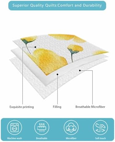 TocaHome Summer Quilt Set Twin XL 68x98 Inch
