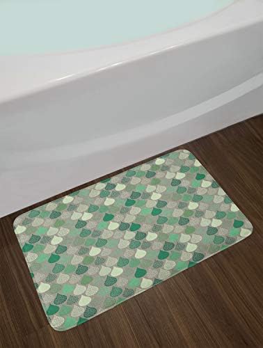 Ambesonne Geometric Bath Mat 302 x 20 Jade Green
