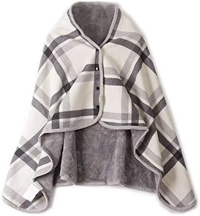 Doublelayer Plaid Heated Throw Blanket for Winter