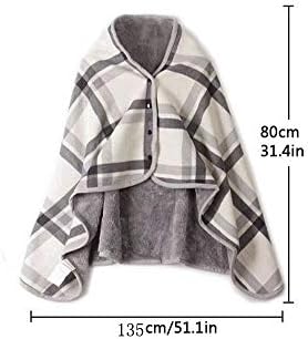 Doublelayer Plaid Heated Throw Blanket for Winter
