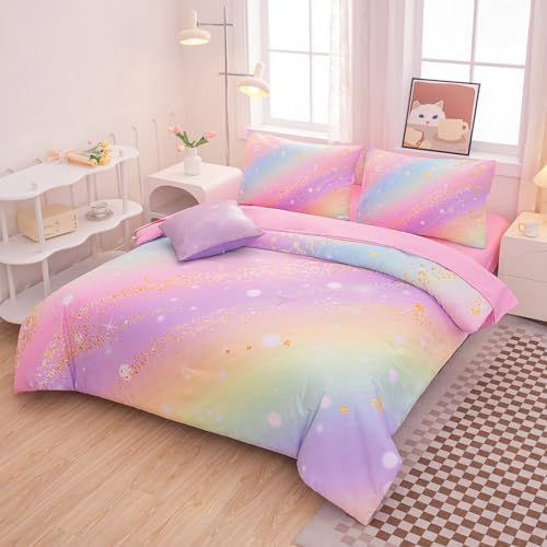 Glitter Galaxy Bedding Set 6 Piece for Girls