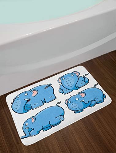 Ambesonne Animal Bath Mat 302 x 20 Pale Blue White