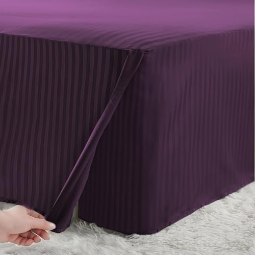 HENGWEITEXT Queen Bed Skirt Split Corners Pleated