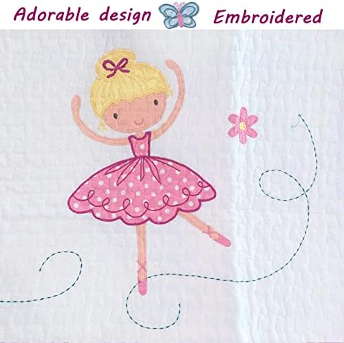 Cozy Line Little Dancer Butterfly Floral Quilt Bedding Set Twin - 7 Piece