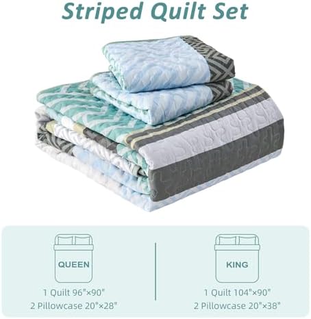 WONGS BEDDING King Size Quilt Set with 3 Pieces