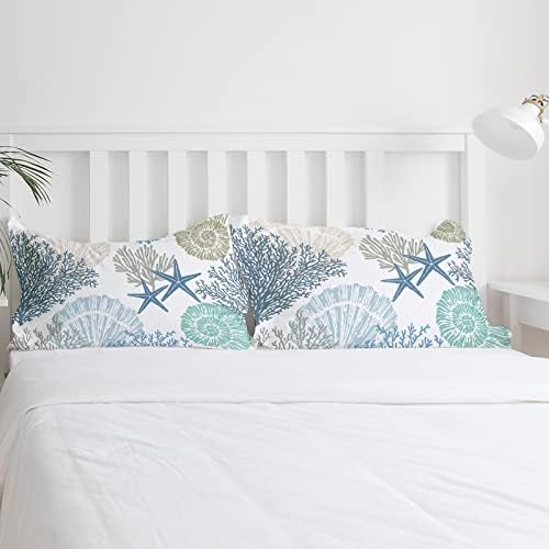 OComster California King Duvet Cover Set Teal Blue