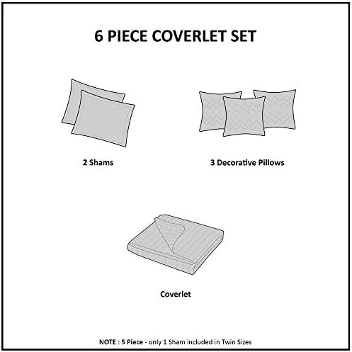 Madison Park Caelie Quilt Leaf Blue 6 Piece Set