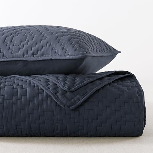 RSHARE Navy Blue Quilt Set with Pillow Sham