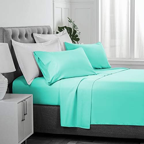 BASIC CHOICE Brushed Microfiber Bed Sheet Set California King 4 Pieces
