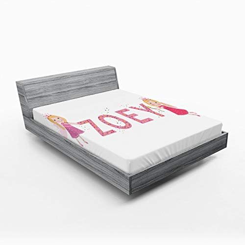 Ambesonne Zoey Fitted Sheet with Magic Creatures Design
