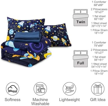 Aimuan Rocket Comforter Twin Set for Kids