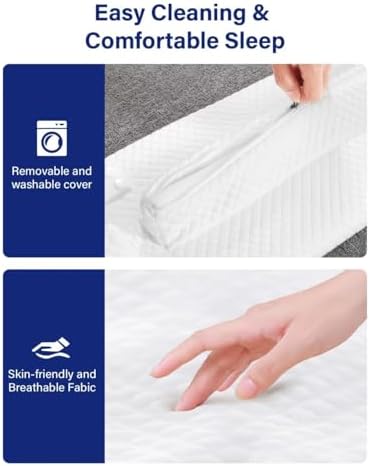 WINSOON Twin to King Bed Bridge - 12 Inch One Piece Foam Converter