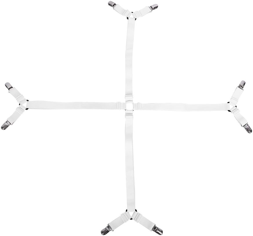 HEEPDD Bed Sheet Suspenders with Duckbill Clips and Metal Plating