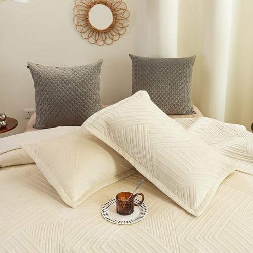 JiaPoem Quilt Set - Lightweight Microfiber Bedspread with Coin Pattern